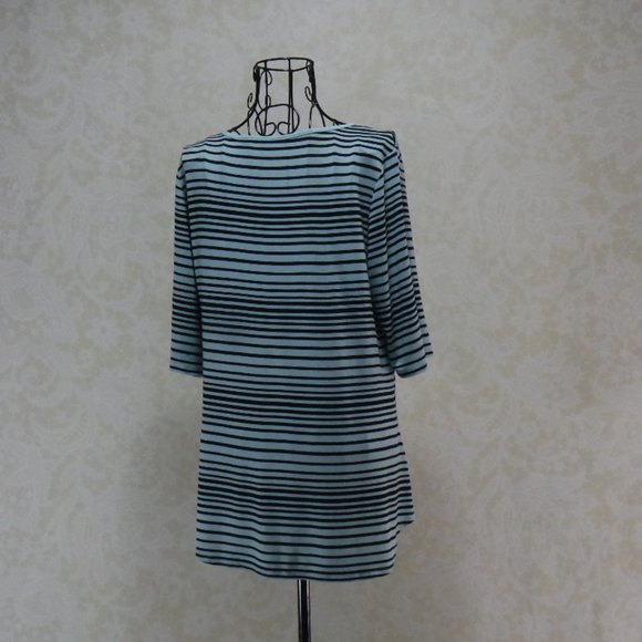 Apt. 9 Teal Black Relaxed Fit Blouse - Picture 7 of 13